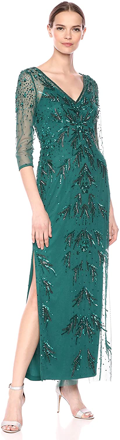 Price:$262.97 Adrianna Papell Women's Beaded Mesh Dress at Amazon Women’s Clothing store