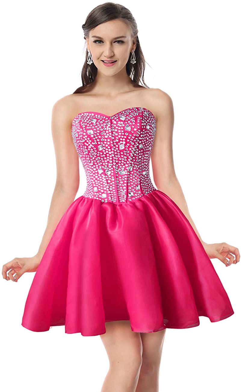 Price:$48.99    Charmian Women's Gorgeous Crystal Short Sweet 16 Homecoming Cocktail Prom Gowns  Clothing
