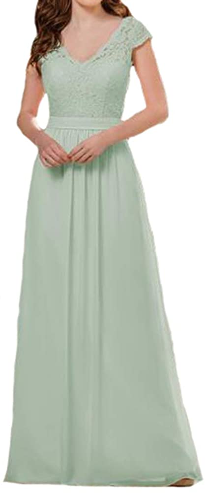 Price:$69.00    Lilyla Womens Cap Sleeves Lace Bridesmaid Dress Sweetheat A Line Long Prom Dress  Clothing