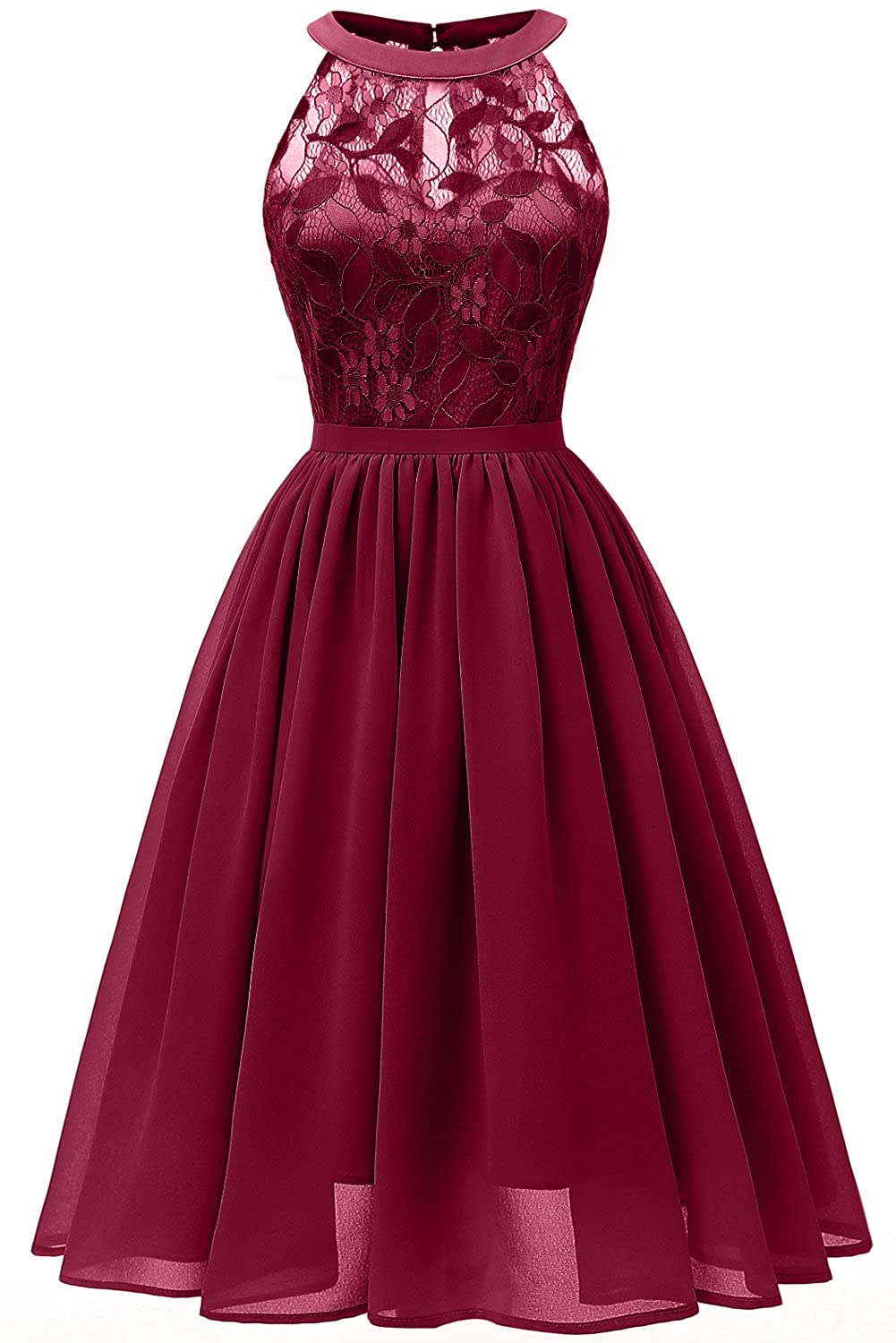 Price:$59.00    MILANO BRIDE Cocktail Party Halter Lace Homecoming Prom Dress For Women  Clothing