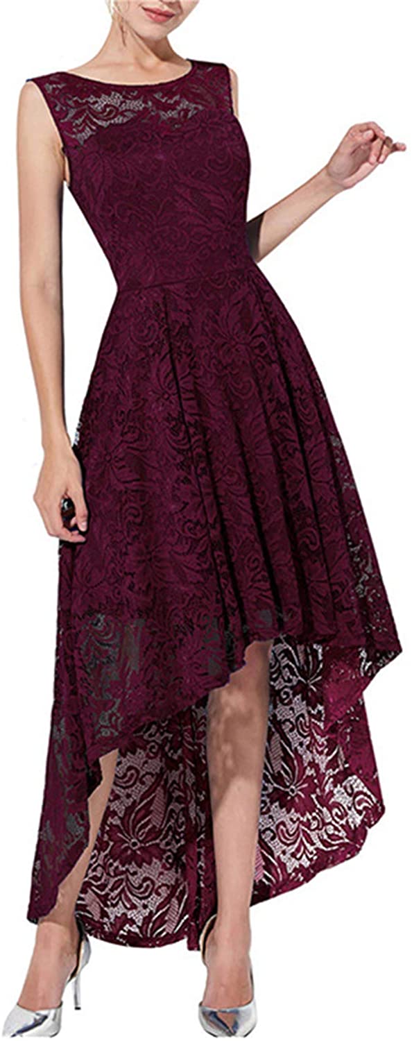 Price:$19.99    Qianzibaimei Women's Vintage 1950s Floral Lace Sleeveless Party Cocktail Wedding Formal Swing Dress  Clothing
