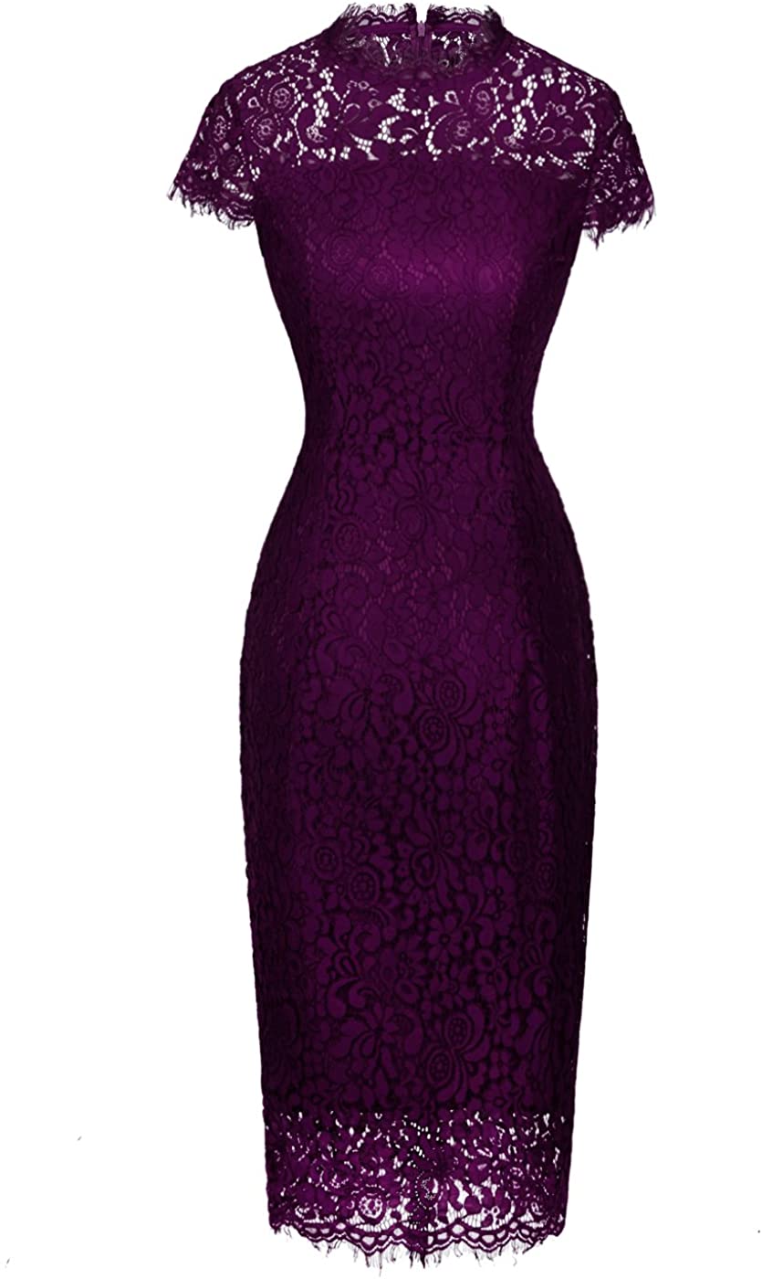 Price:$18.60 MISSCHEN Women's Retro Floral Lace Bodycon Pencil Elegant Cocktail Evening Formal Party YL039 at Amazon Women’s Clothing store
