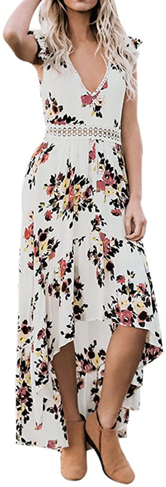 Price:$1.01    Women Dresses Floral Print Cocktail Party Evening Mini Dress Beach Sundress for Summer  Clothing