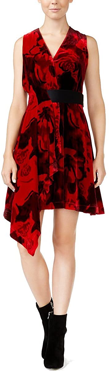 Price:$32.49    RACHEL Rachel Roy Womens Velvet Draped Cocktail Dress  Clothing