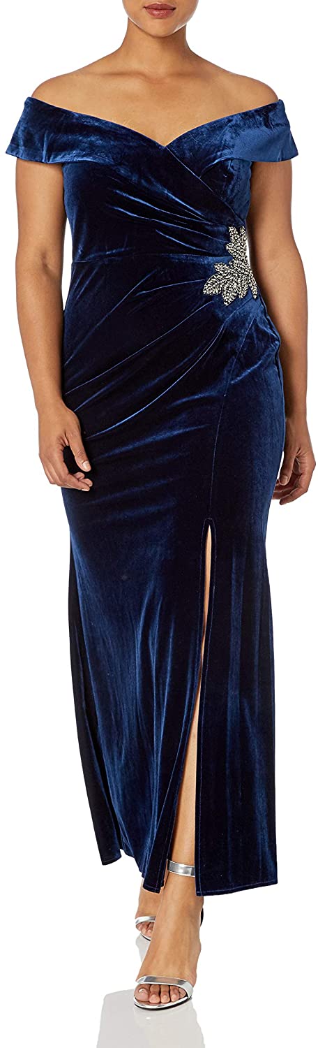 Price:$98.92 Alex Evenings Women's Plus Size Long Velvet Dress at Amazon Women’s Clothing store