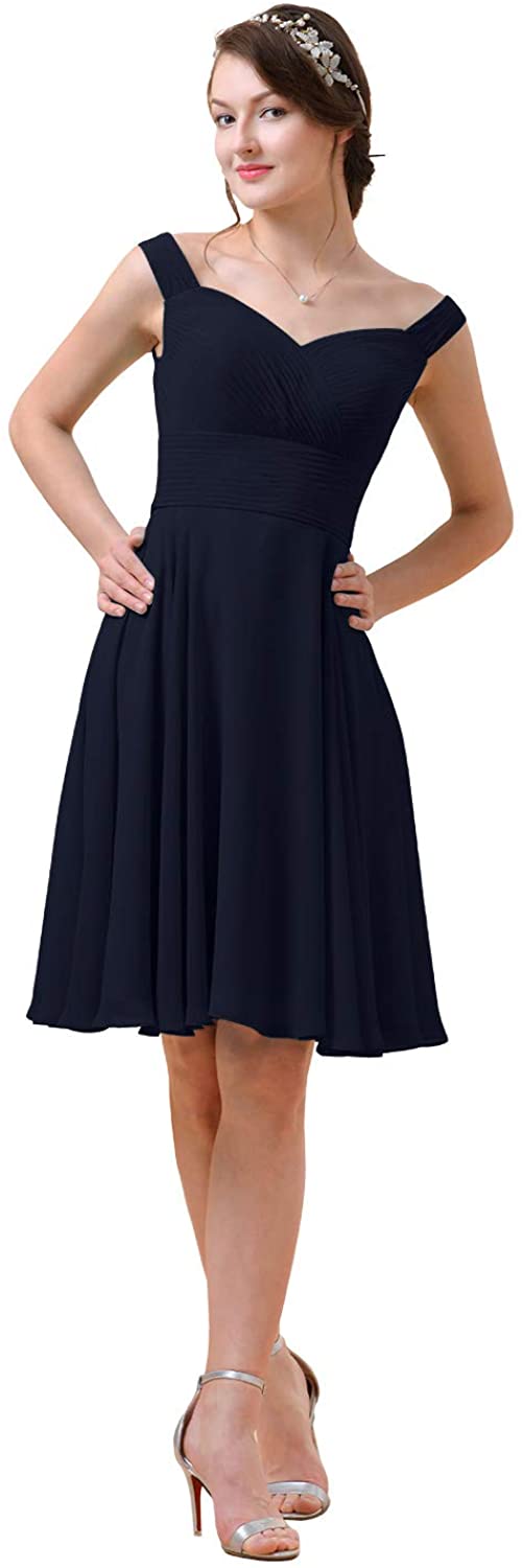 Price:$19.99    Alicepub Chiffon Bridesmaid Dress Short A-Line Cocktail Party Homecoming Dresses  Clothing