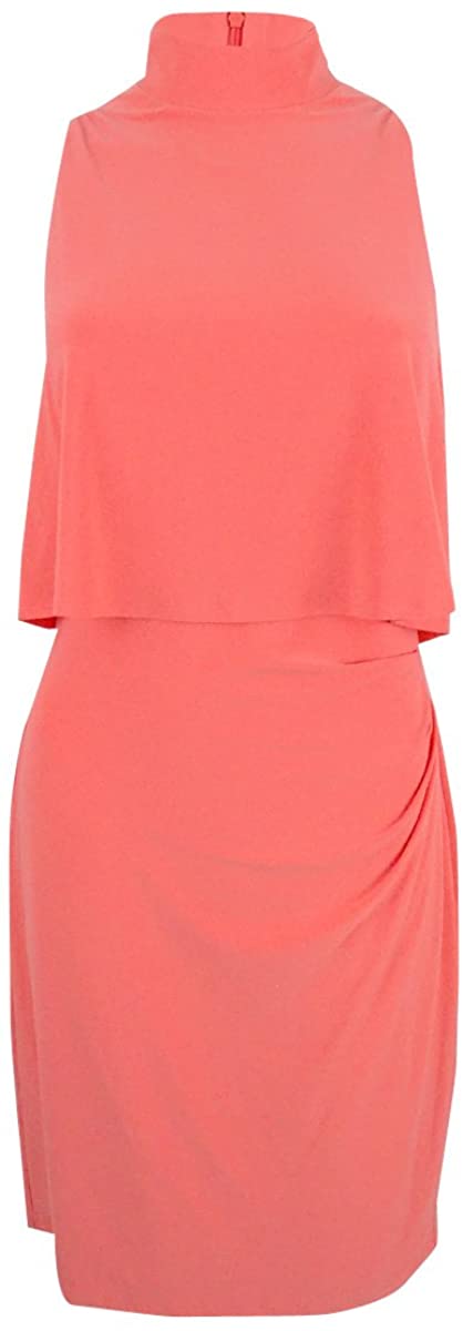 Price:$32.98 Ralph Lauren $135 Womens New 1052 Coral Ruched Turtle Neck Blouson Dress 16 B+B Orange at Amazon Women’s Clothing store
