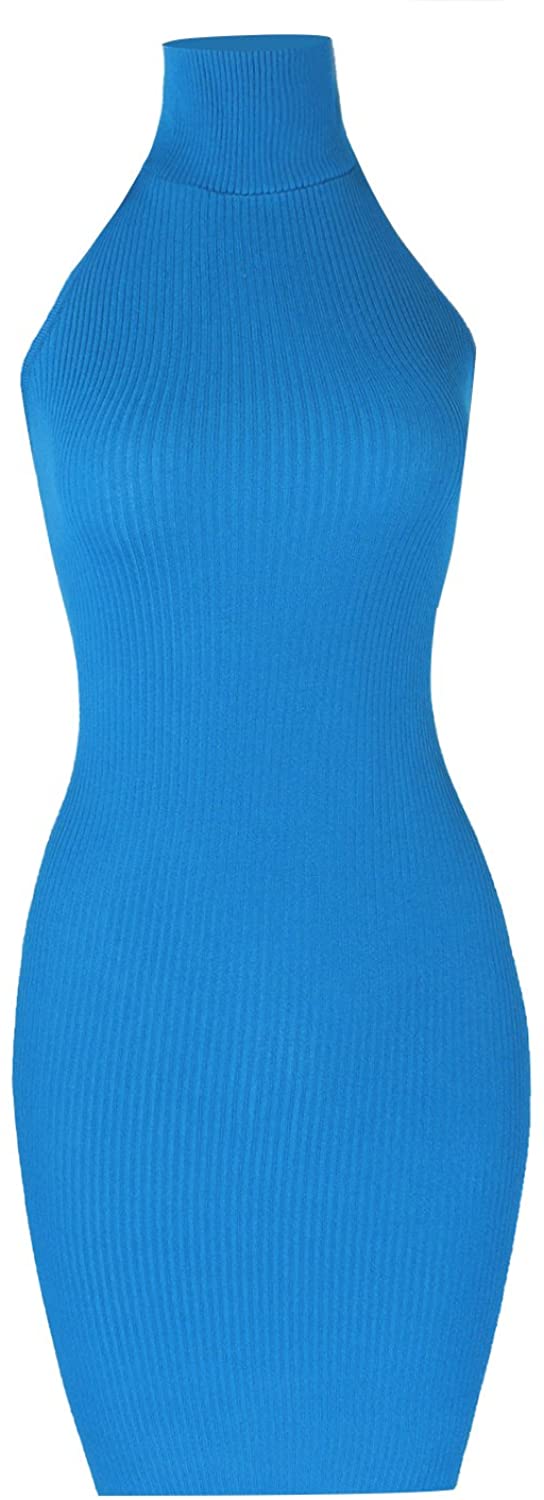 Price:$16.99    HRYfashion Womens Slim Fit Bodycon Sweater Halter Midi Dress  Clothing