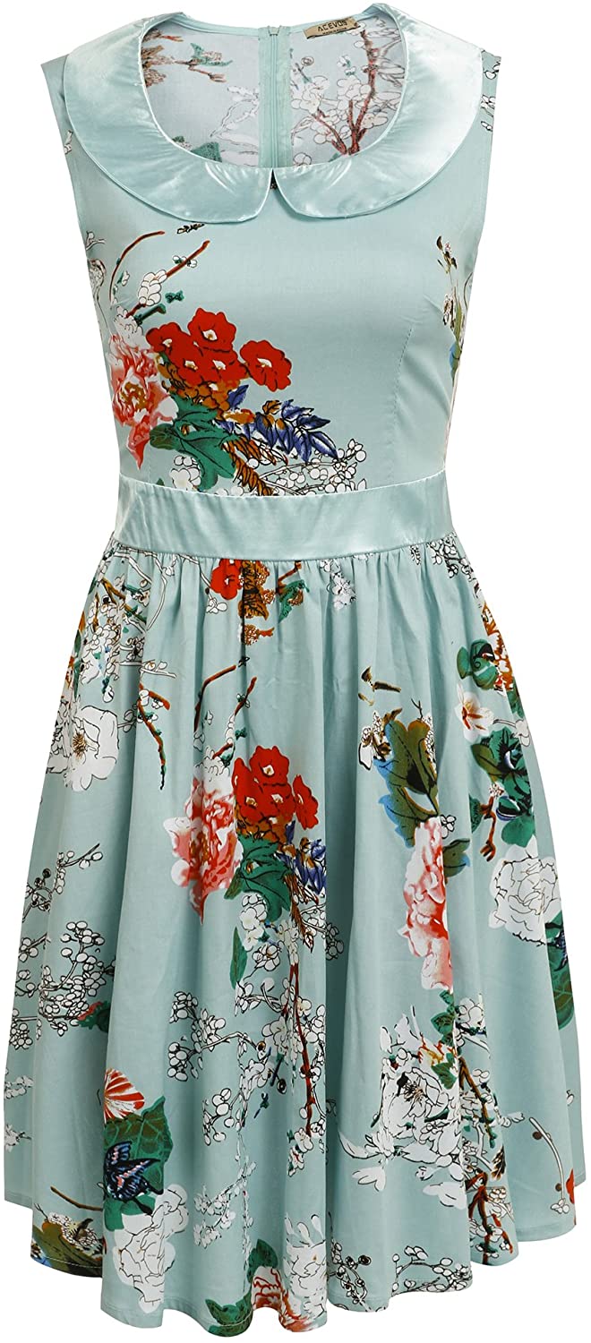 Price:$12.99    ACEVOG Women's Vintage 1950's Floral Rockabilly Prom Party Swing Dress  Clothing