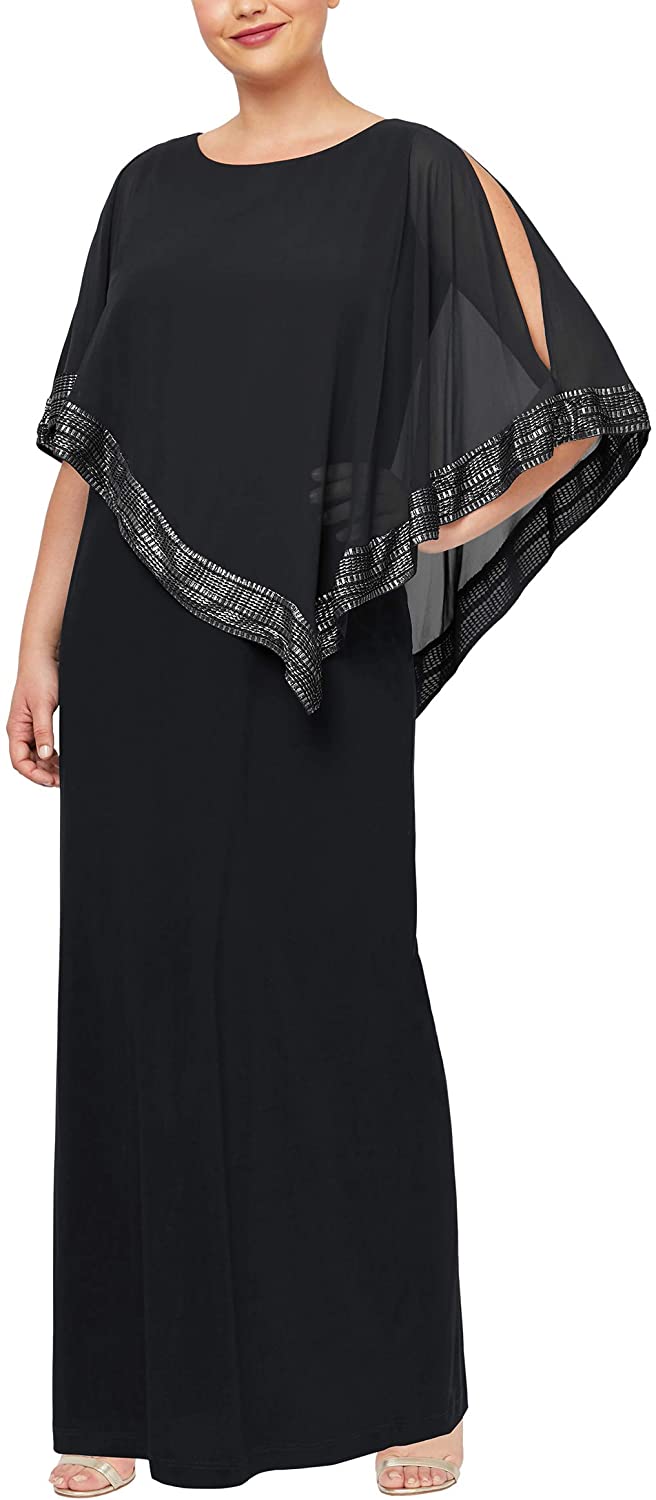Price:$37.96 S.L. Fashions Women's Cape Dress at Amazon Women’s Clothing store