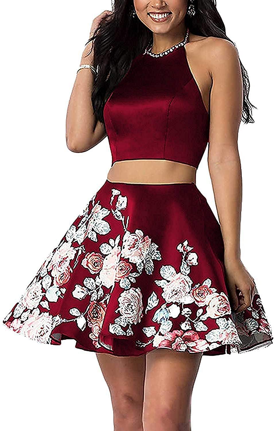 Price:$64.99    Aurora Bridal Women's Print 2018 Dress Long Prom Party Gown 559 16 0-burgundy  Clothing