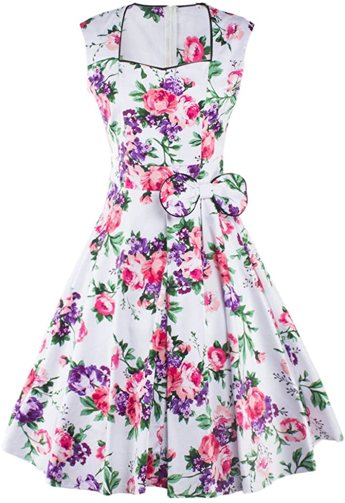Price:$16.99    Yacun Women's Vintage Floral 1920s Rockabilly Swing Cocktail Party Dress  Clothing