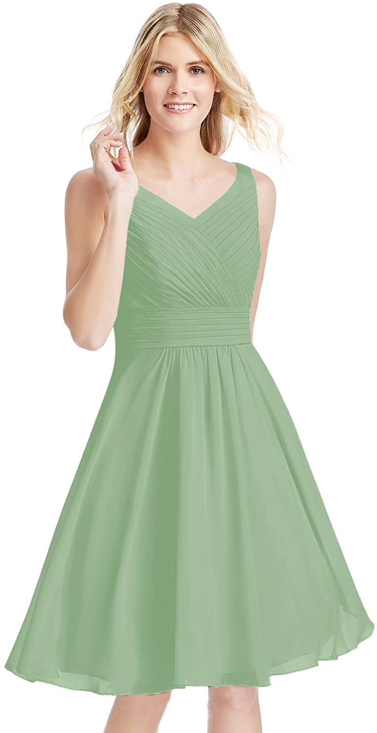 Price:$59.99    KKarine Women's A-Line V Neck Bridesmaid Dress Short Formal Homecoming Dress  Clothing