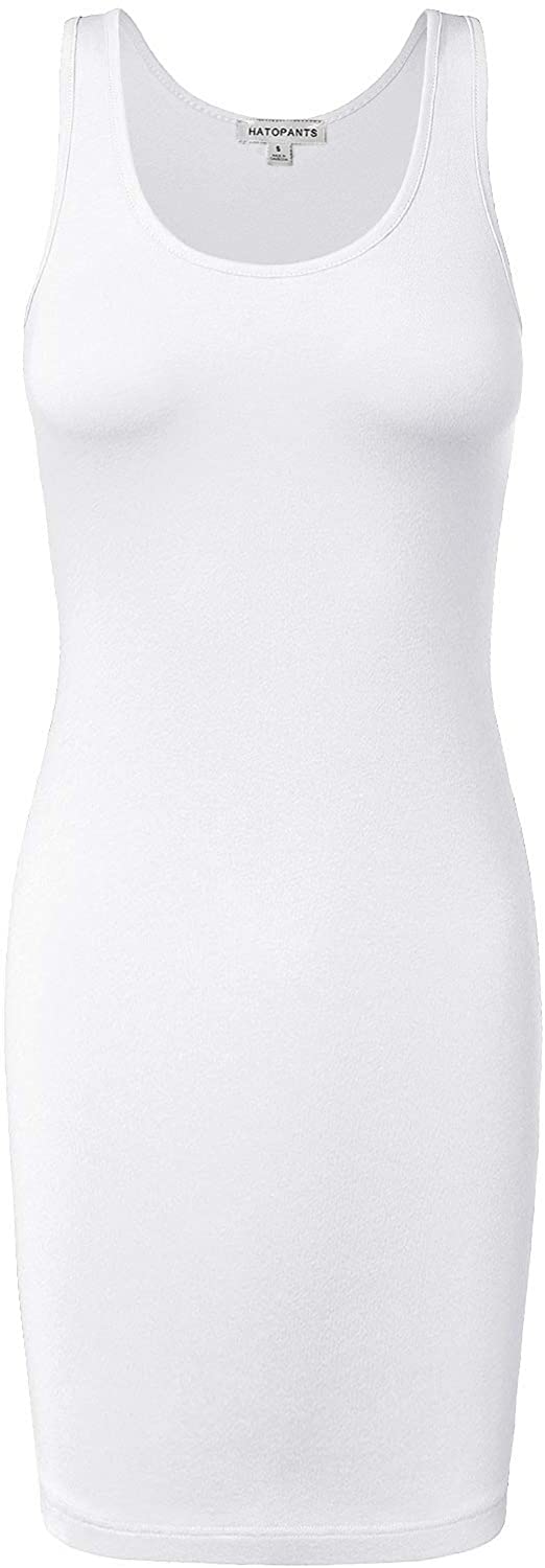 Price:$11.97    Women's Scoop Neck Premium Cotton Tank Bodycon Dress  Clothing