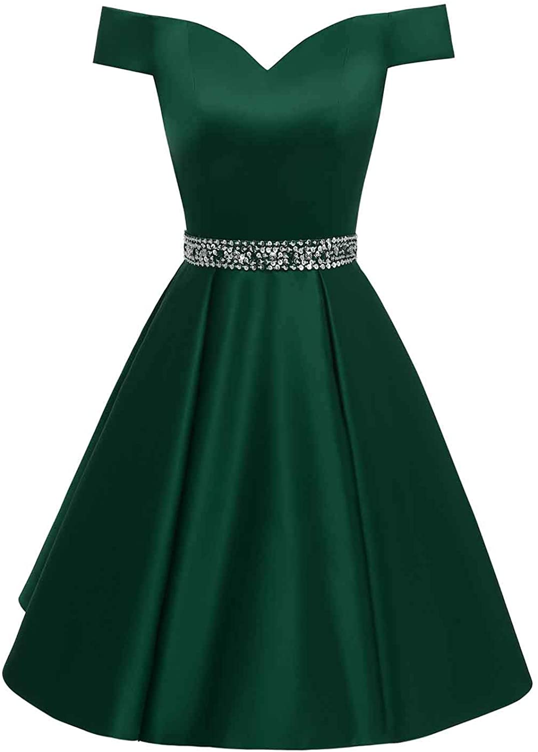 Price:$74.99    Changuan Women's Short Beaded Prom Dresses Off The Shoulder Backless Homecoming Dress  Clothing
