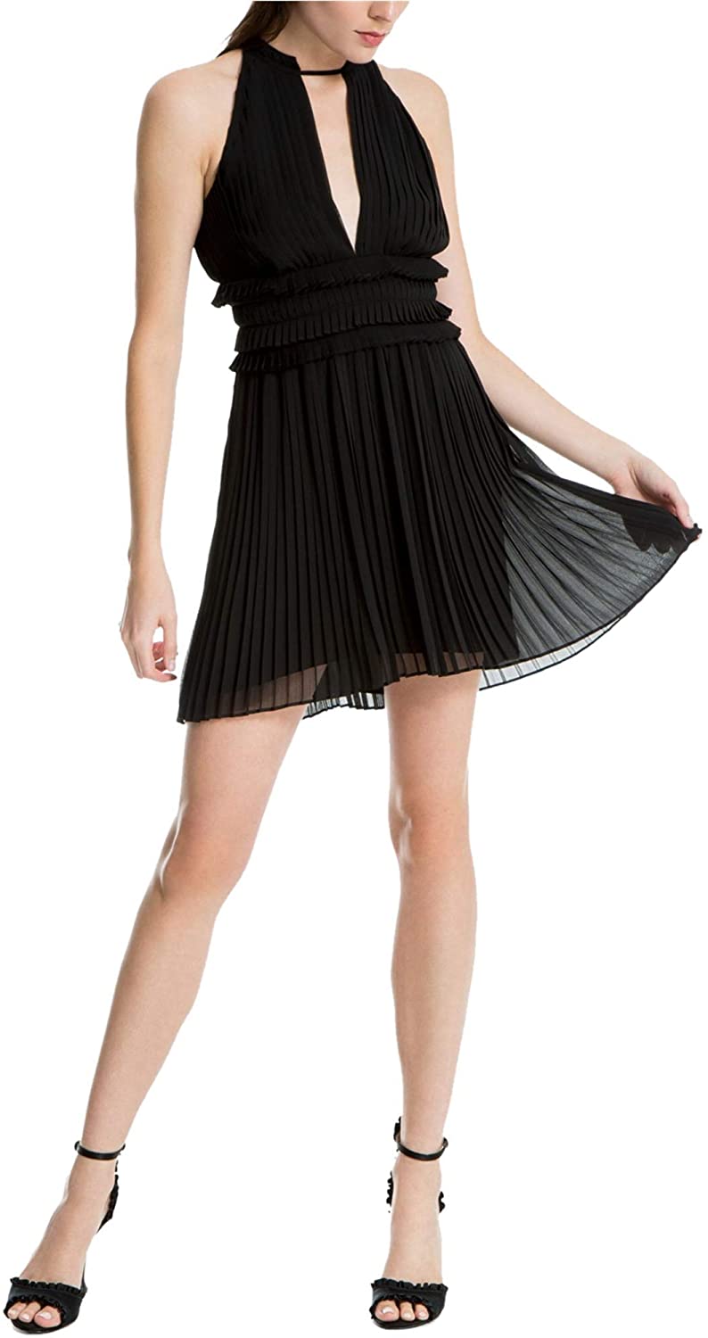 Price:$32.61    Max Studio London Womens Pleated A-Line Cocktail Dress Black S  Clothing