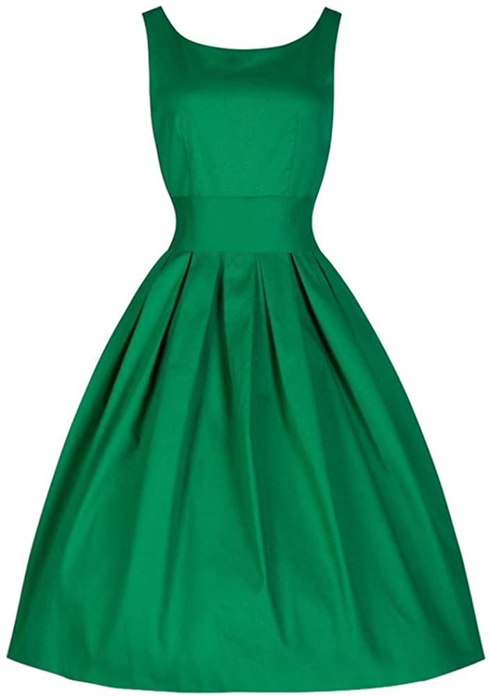 Price:$6.09    Vintage Style Women Retro Solid Swing Party Rockabilly Evening Dress  Clothing