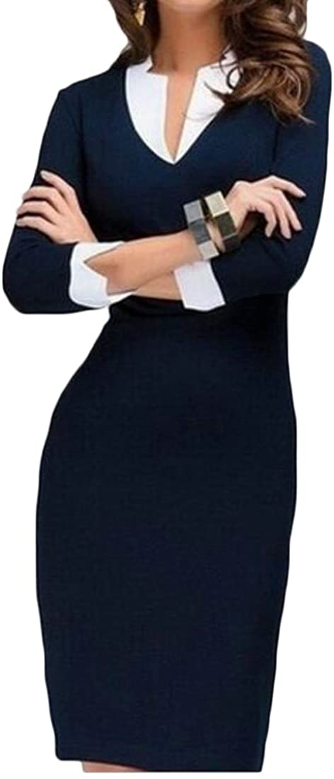 Price:$2.37 KLJR Women Pencil Cocktail Skinny Bodycon Mid Long Slimming Dress one US S at Amazon Women’s Clothing store