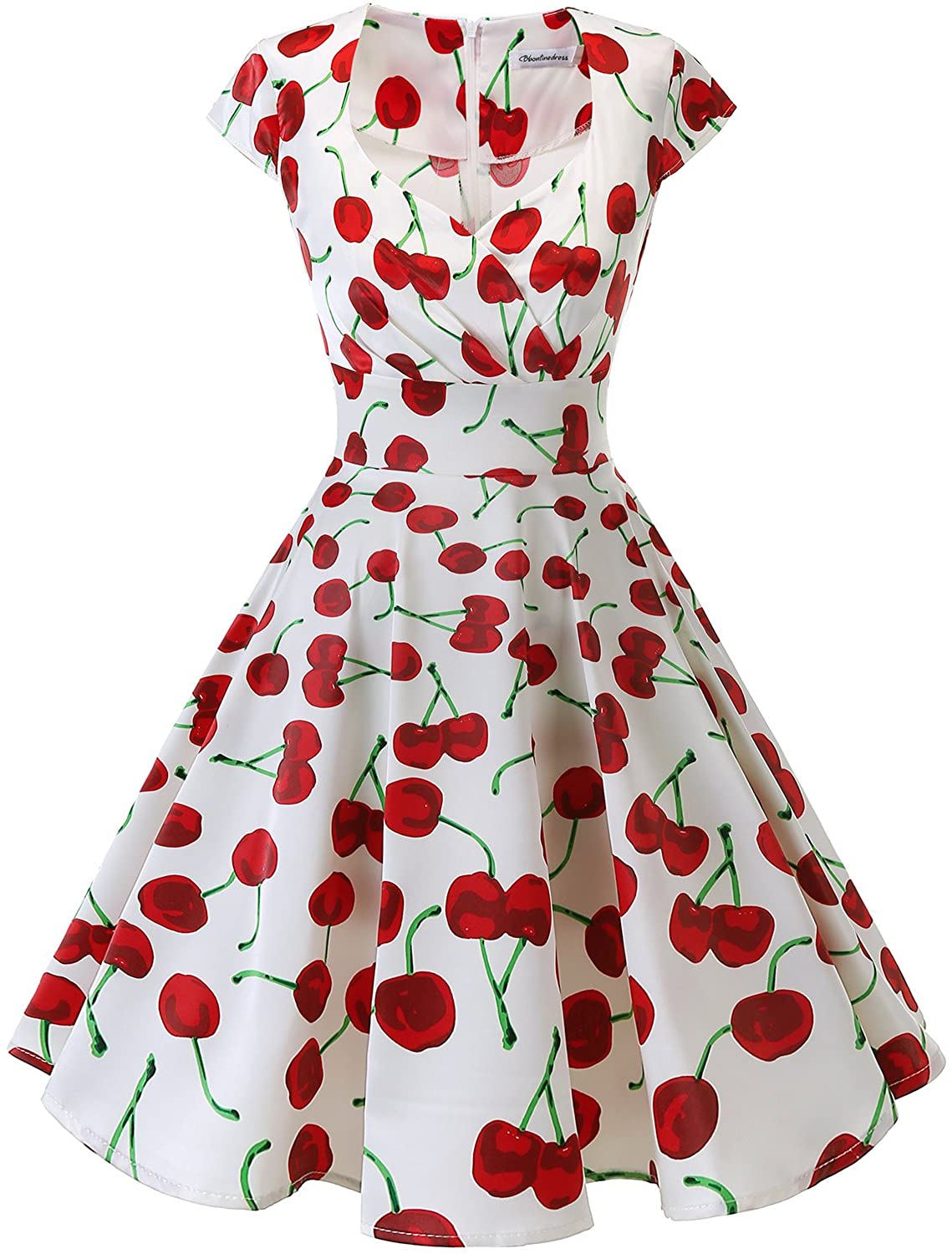 Price:$18.99 Bbonlinedress Women Short 1950s Retro Vintage Cocktail Party Swing Dresses at Amazon Women’s Clothing store