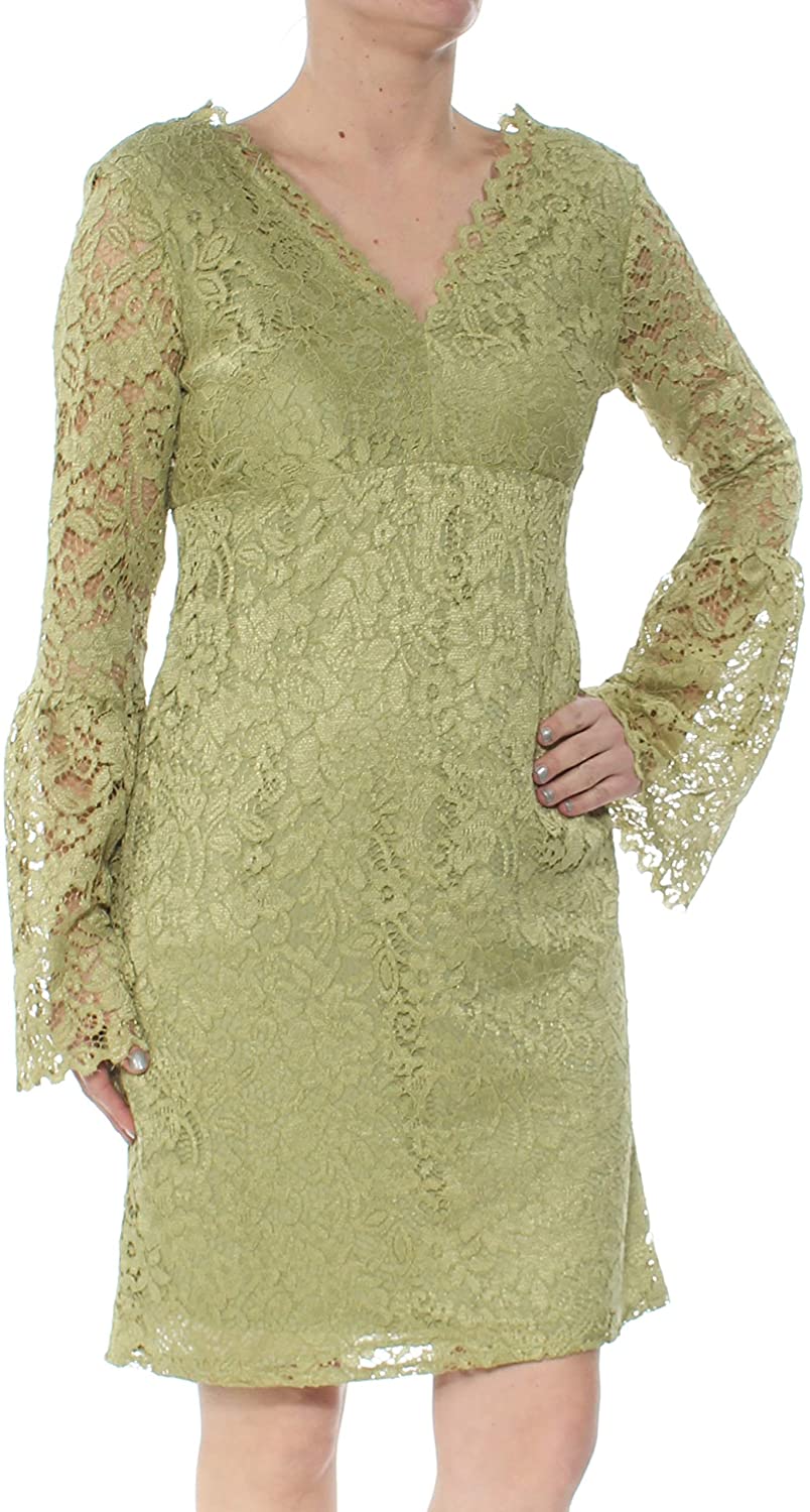 Price:$8.04    Betsey Johnson Lace Bell Sleeve V-Neck Mini Dress  Clothing