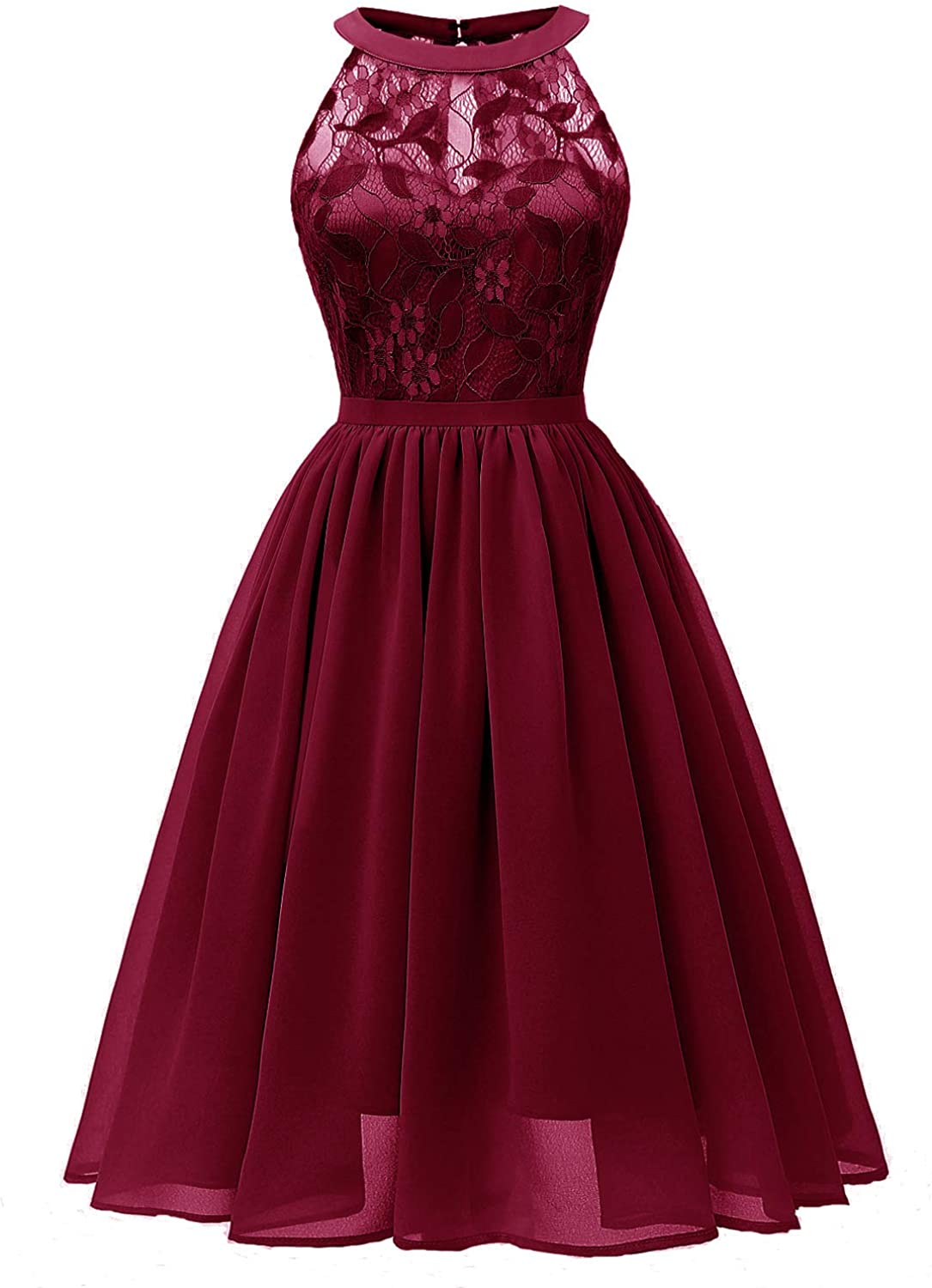Price:$19.99    LLBubble Women's Short Lace Women Dress Halter Junior Prom Wedding Party Dress  Clothing