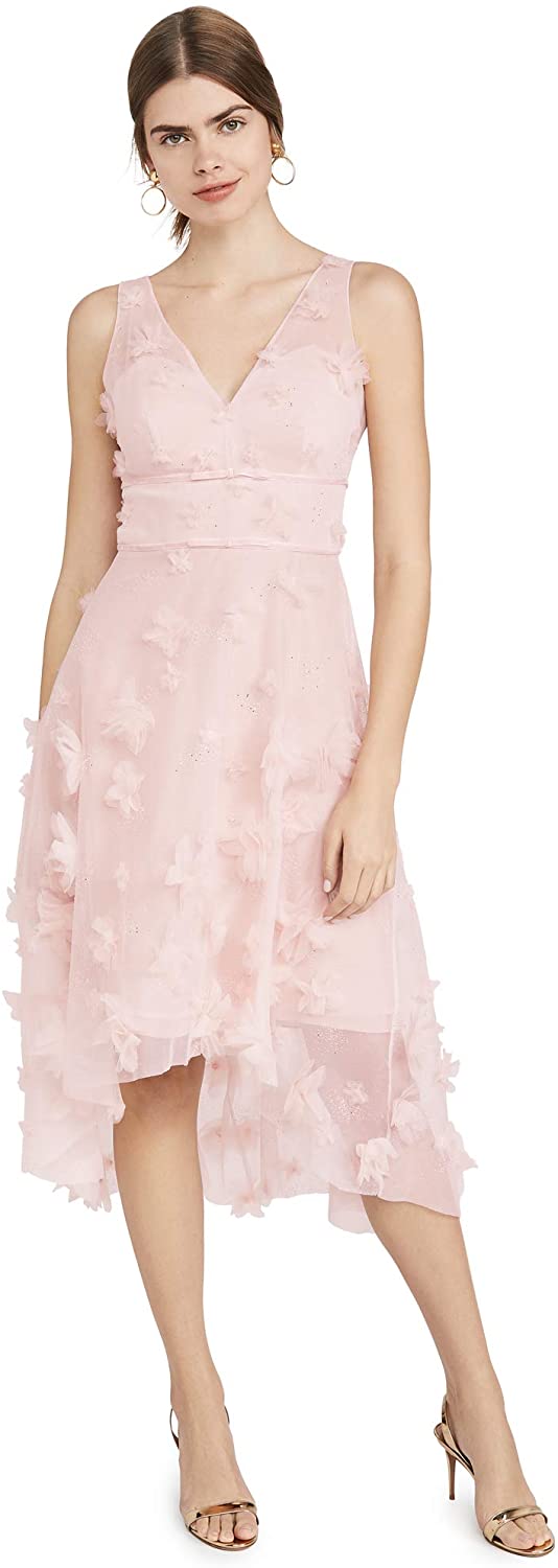 Price:$477.00    Marchesa Notte Women's Sleeveles Metallic Embroidered Cocktail Dress  Clothing