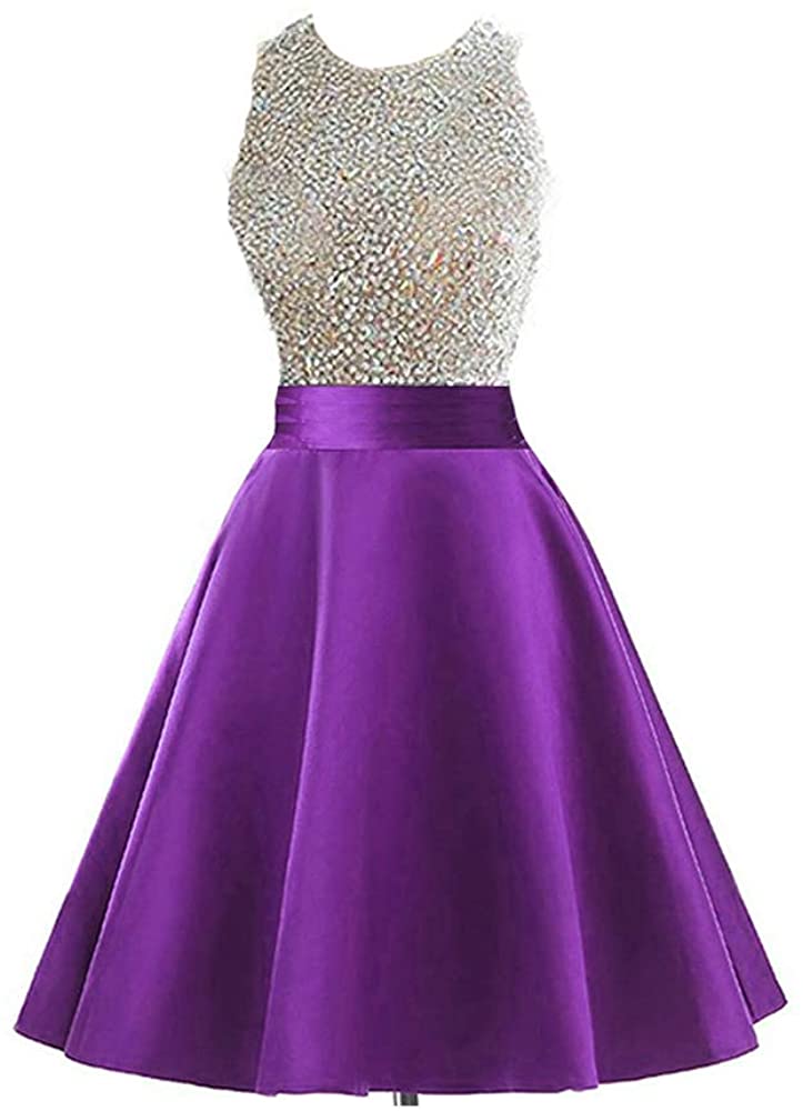 Price:$29.90    MEILISAY Meilishuo Beaded Sparkly Prom Ball Gown Short Mini Homecoming Dresses LF123  Clothing