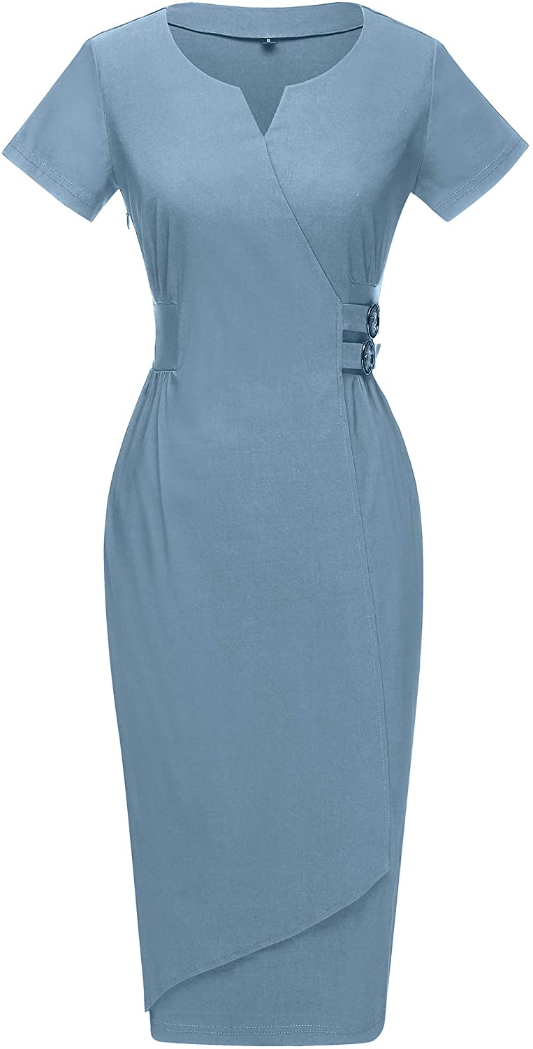 Price:$22.98    GownTown Women's Classic Vintage Formal Cocktail wrap Pencil Dress  Clothing