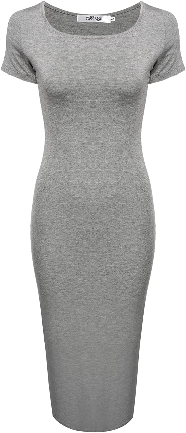 Price:$9.99    Meaneor Women's Sweetheart Short Sleeve Classic Slim Fit Sexy Midi Dress  Clothing