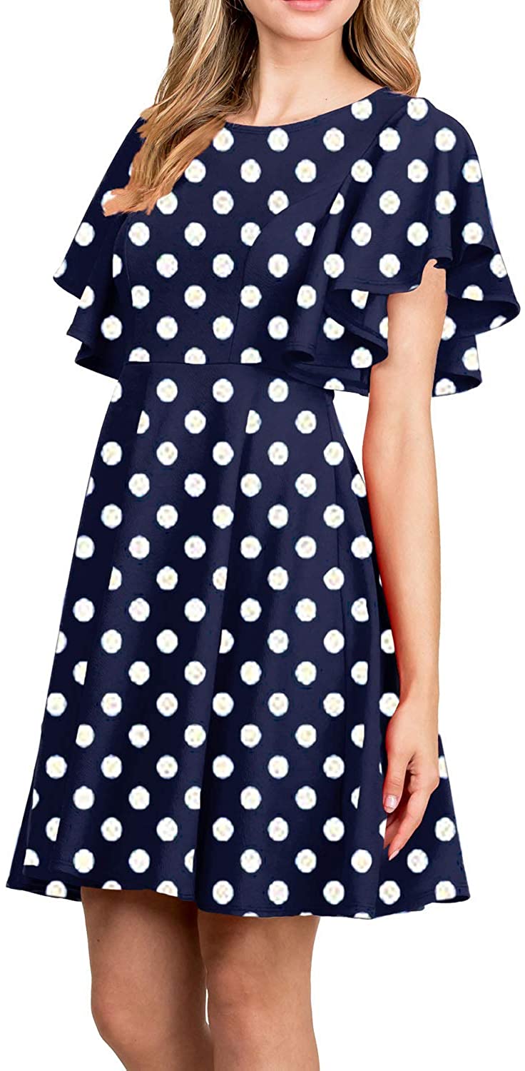Price:$19.99    FASHIONOLIC Women's Stretchy A Line Swing Flared Skater Cocktail Party Dress Made in USA  Clothing