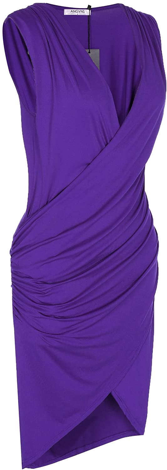 Price:$11.99    etuoji Stylish Ladies Women V Neck Sleeveless Slim Cocktail Party Pleated Dress  Clothing