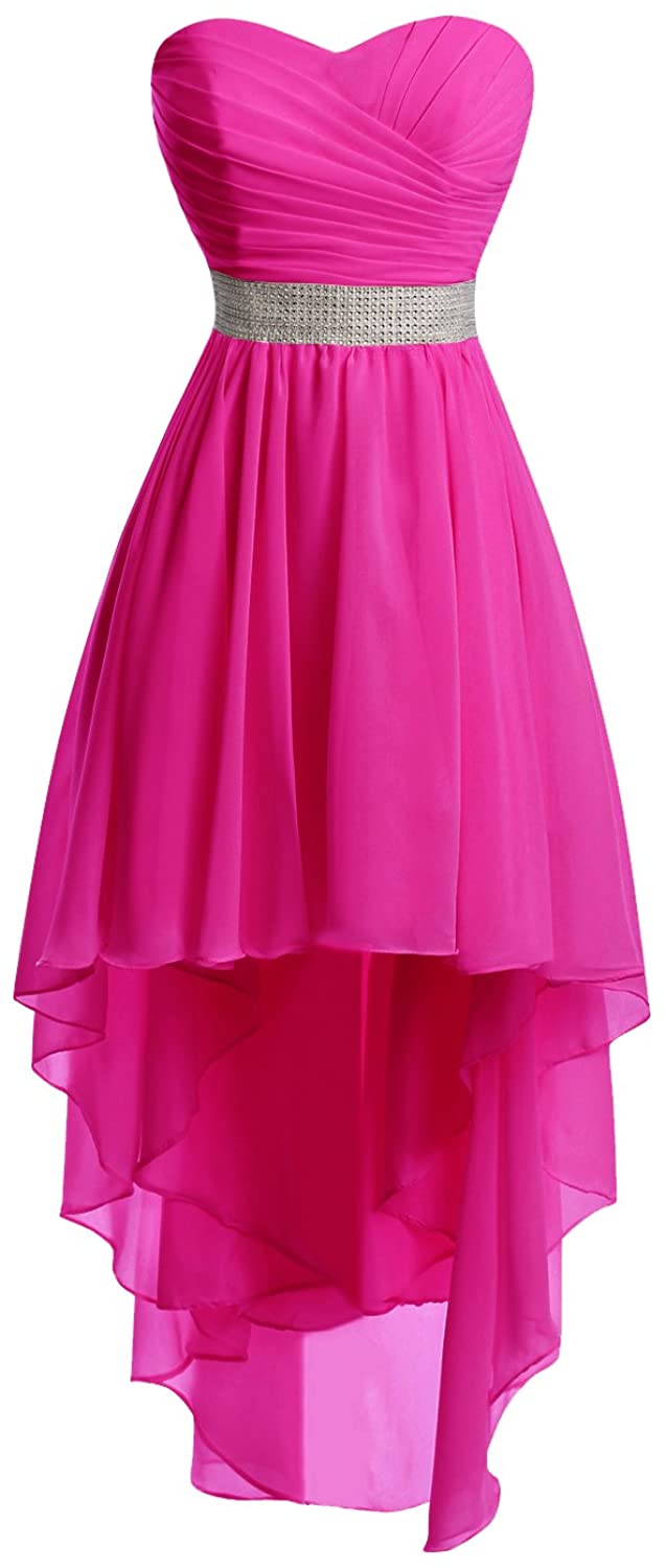 Price:$56.99    Chengzhong Sun Women High Low Lace Up Prom Party Homecoming Dresses (US 2, Fuchsia)  Clothing