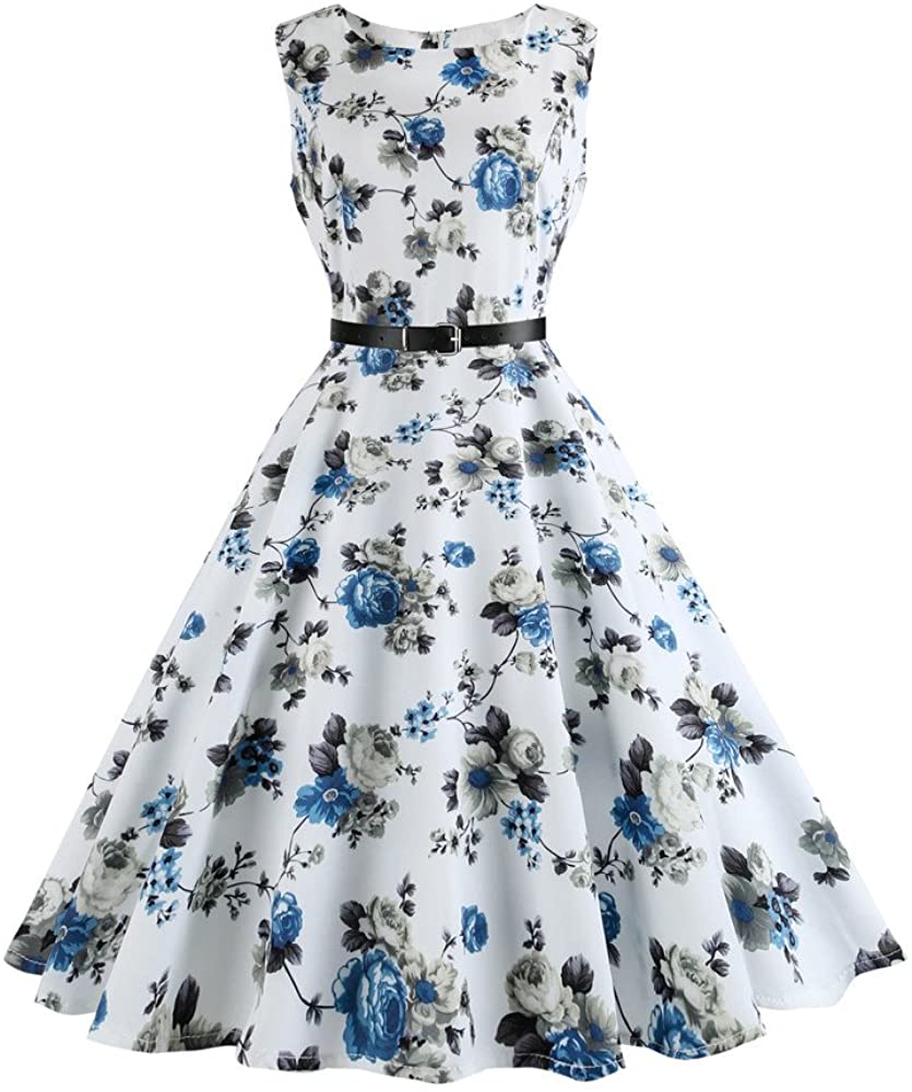 Price:$4.37 kingfansion 1950's Vintage Cocktail Dresses for Women Retro Audrey Hepburn Party Prom A-Line Swing Dress at Amazon Women’s Clothing store