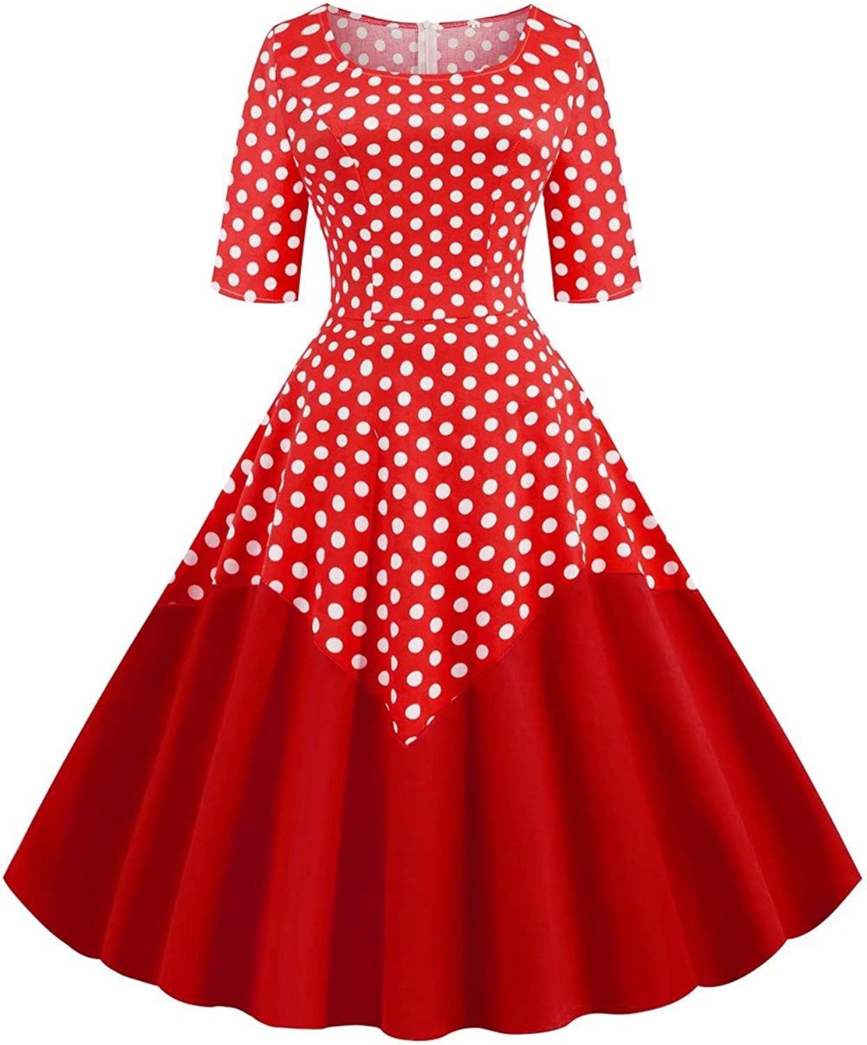 Price:$33.99 BABYONLINE D.R.E.S.S. Half Sleeve 50s Polka Dots Retro Swing Rockabilly Dresses Cocktail Formal Dresses at Amazon Women’s Clothing store