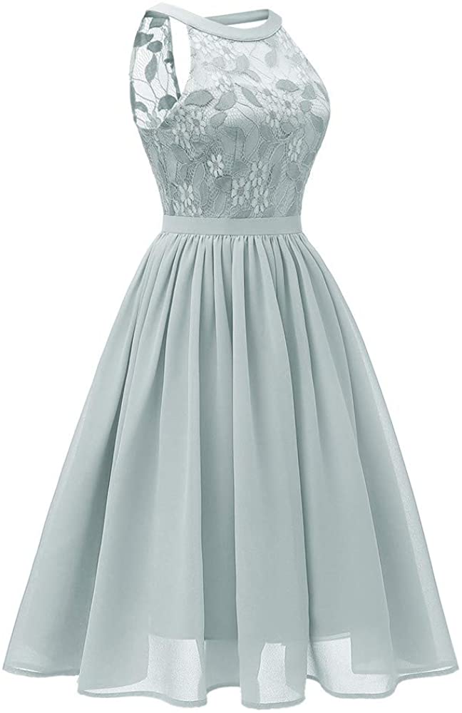 Price:$22.41 Women Vintage Chiffon Princess Floral Lace Cocktail Party Aline Swing Dress at Amazon Women’s Clothing store