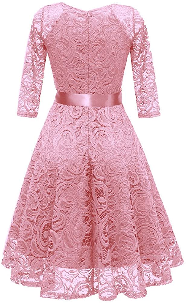 Price:$22.71 Women Vintage Princess Floral Lace Cocktail V-Neck Party Aline Swing Dress at Amazon Women’s Clothing store