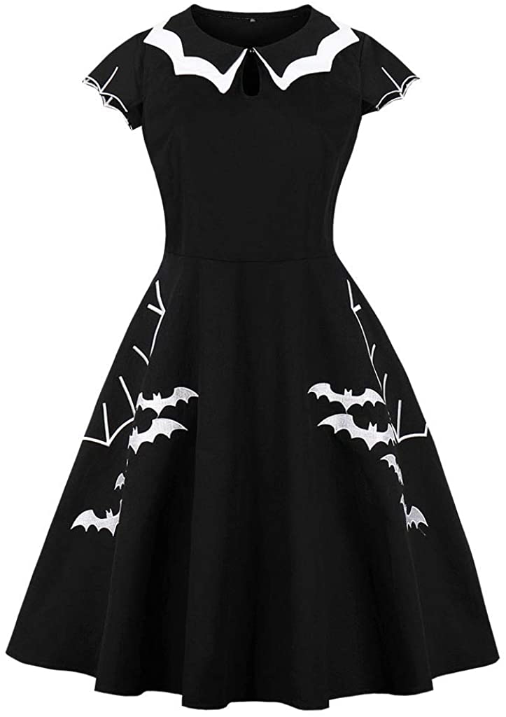 Price:$29.87    Ejoniry Women's Vintage Tea Dress Prom Swing Cocktail Party A-Line Dress with Cap-Sleeves  Clothing