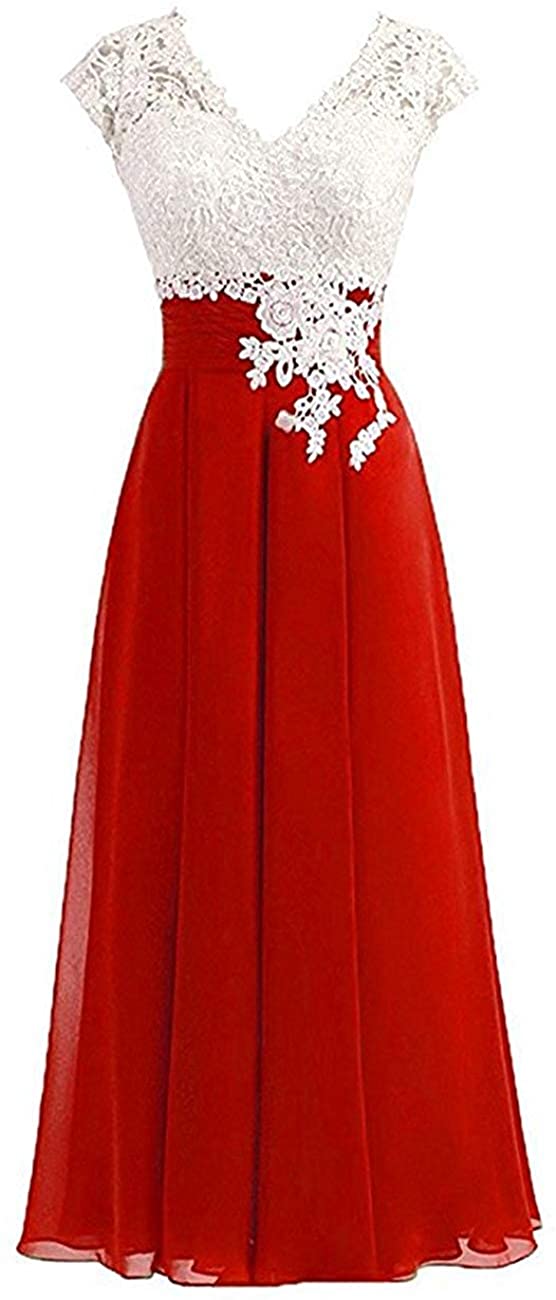 Price:$99.00    Meganbridal Women's Lace Top Button Bridesmaid Dress with Cap Prom Dress Mother of The Bride Dress  Clothing