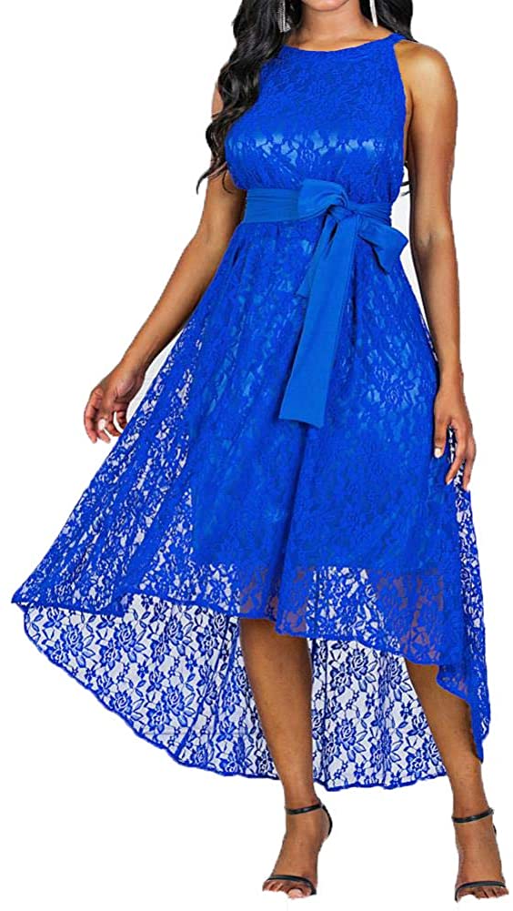 Price:$19.85    Women's Cocktail Party Party Asymmetrical A Line Colored Lace Spring Lace Black Wine Purple Belt Not Included  Clothing
