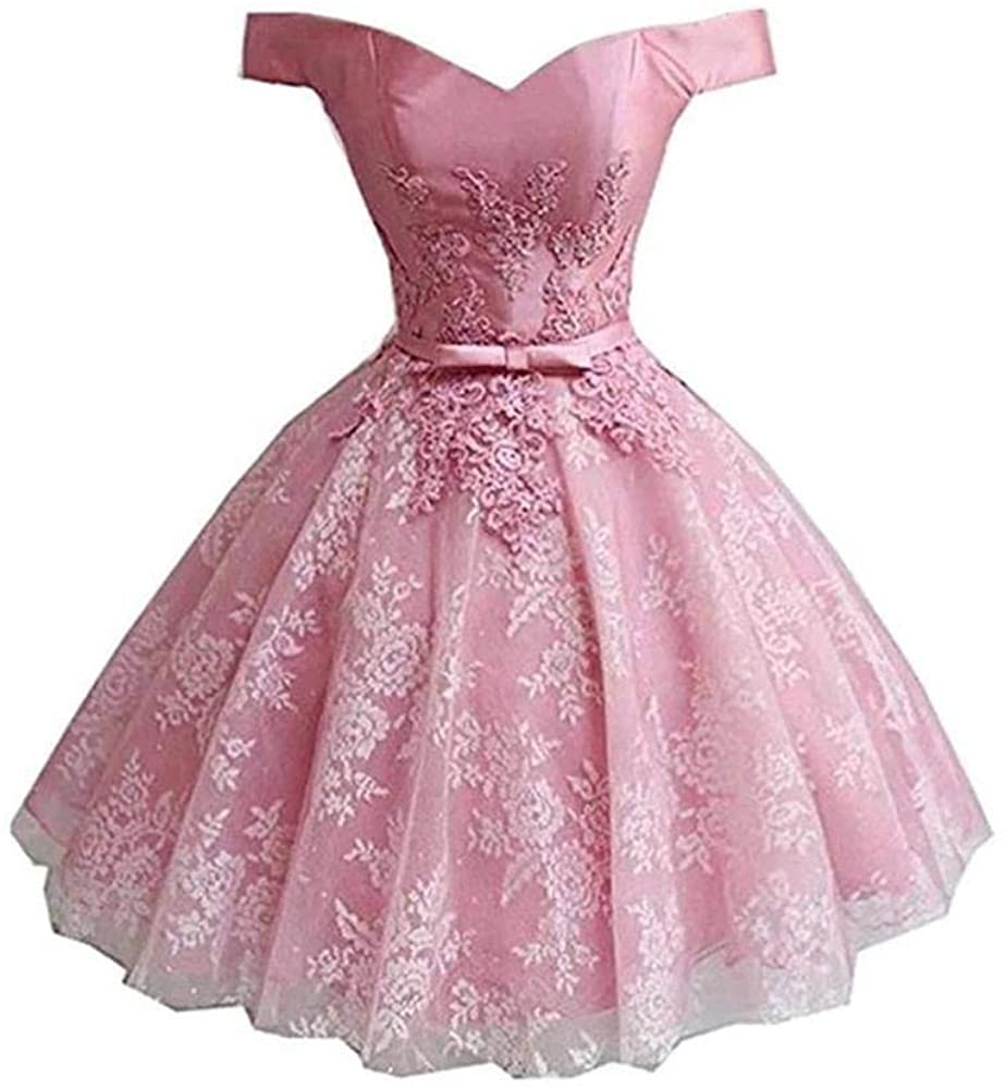 Price:$68.22    SSPBridal Short Lace Appliques Homecoming Dresses Lace Up Back Cocktail Dress Party Gowns Formal pp62  Clothing