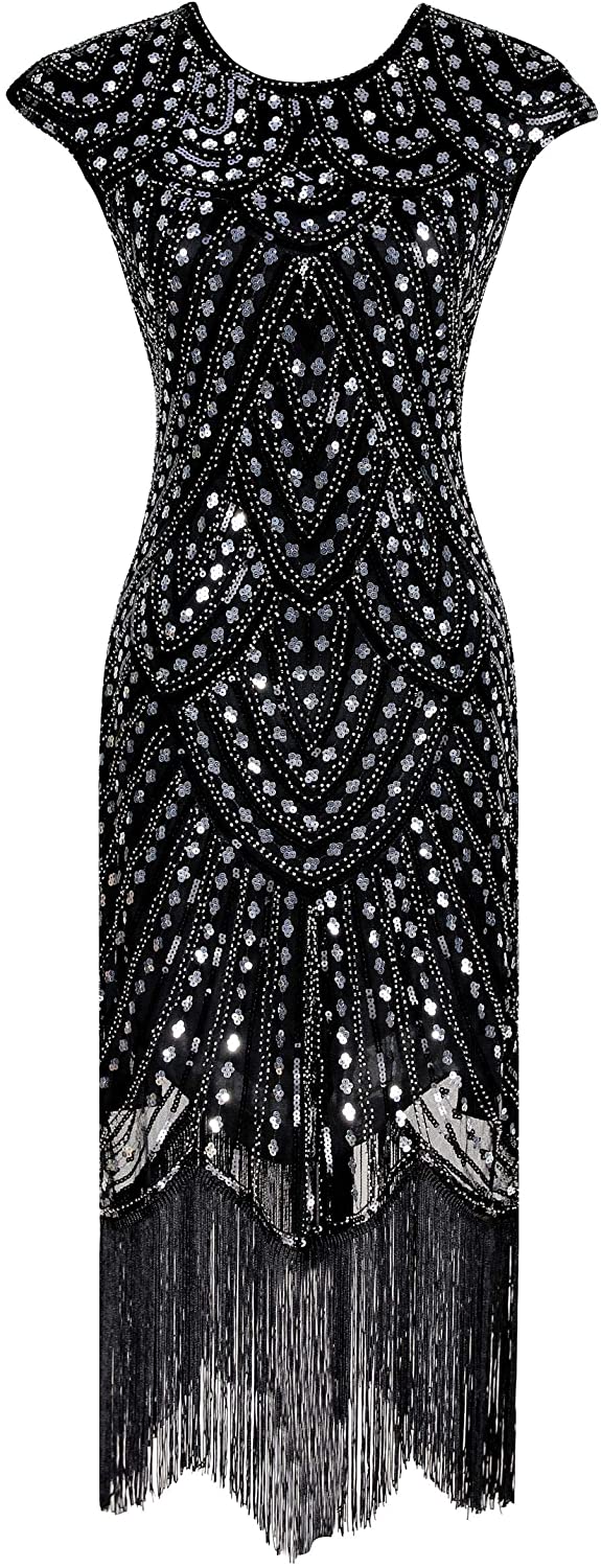 Price:$42.90 Stone Women Gatsby Cocktail Flapper Plus Dress 20S Headband Accessories Set at Amazon Women’s Clothing store