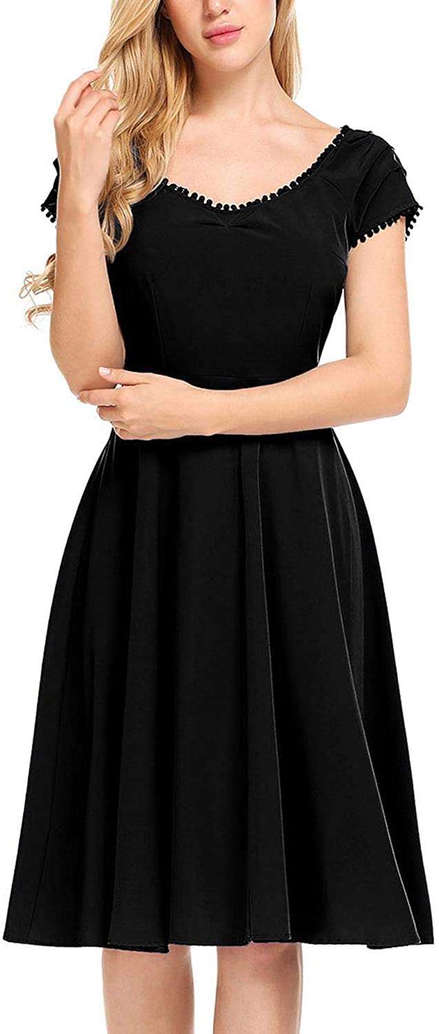 Price:$19.95    ACEVOG Women 1950s Vintage Pleated Rockabilly Swing Evening Party Dress  Clothing
