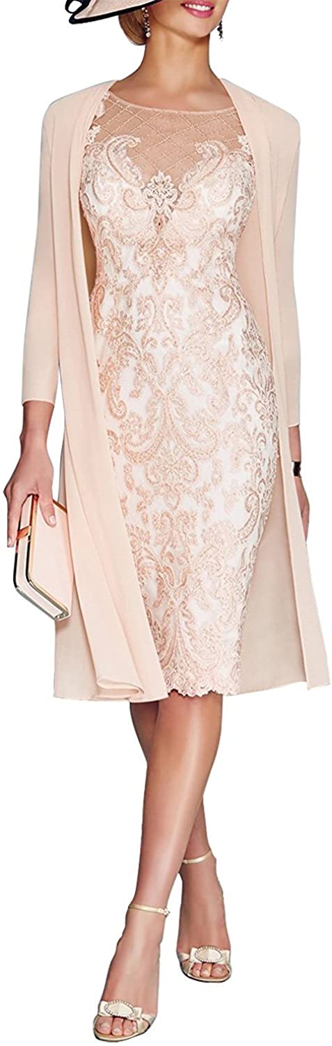 Price:$99.90 JYDress Women's Lace Mother of The Groom Dresses Tea Length with Jacket at Amazon Women’s Clothing store