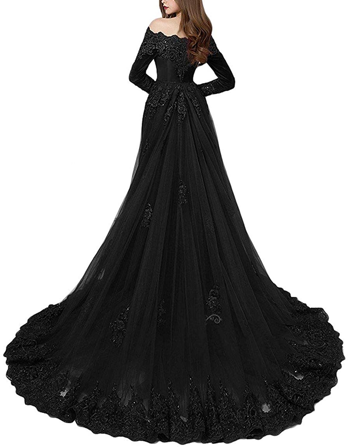 Price:$136.99 Graceprom Women's Velvet Evening Dress With Detachable Train Lace s Prom Gown at Amazon Women’s Clothing store