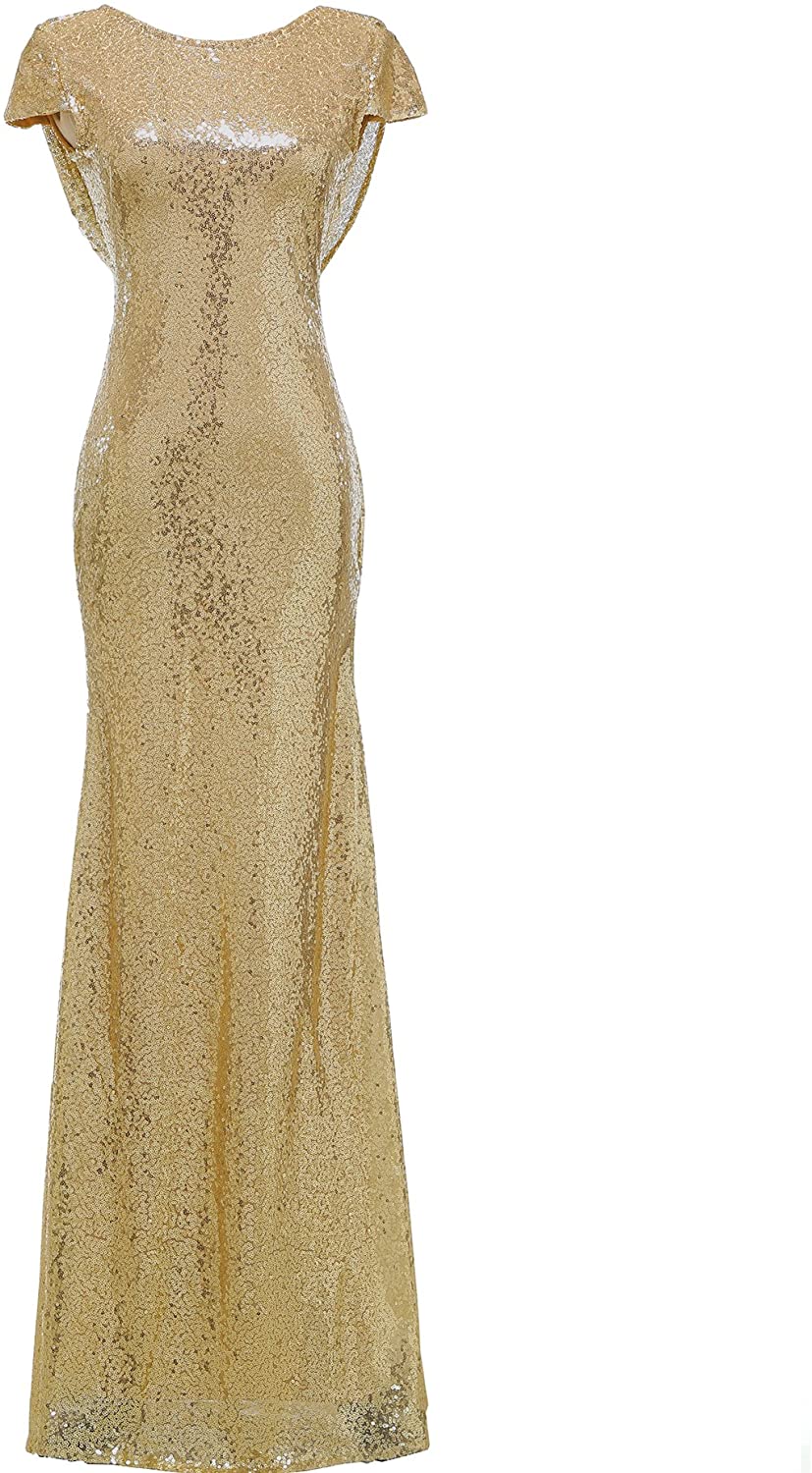 Price:$51.27 Solovedress Women's Mermaid Sequined Long Evening Dress Formal Prom Gown Bridesmaid Dresses at Amazon Women’s Clothing store