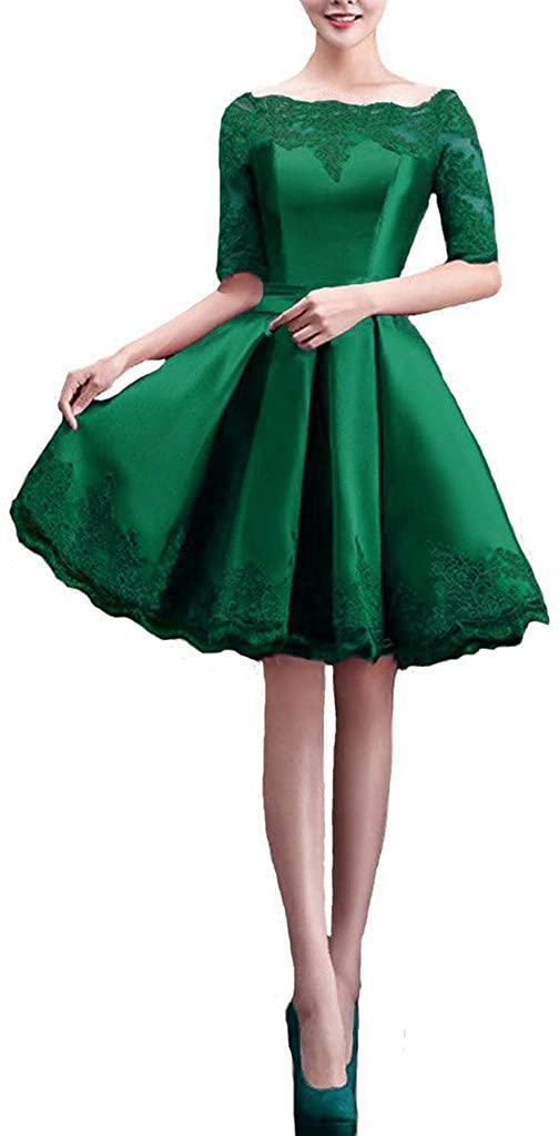 Price:$99.99    Lemai Women's Off Shoulder Lace Vintage Short A Line Prom Cocktail  Clothing
