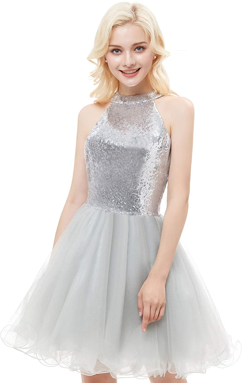 Price:$43.59    JoyVany Women Tulle Beading Homecoming Dresses Short 2019 Formal Gowns H045  Clothing