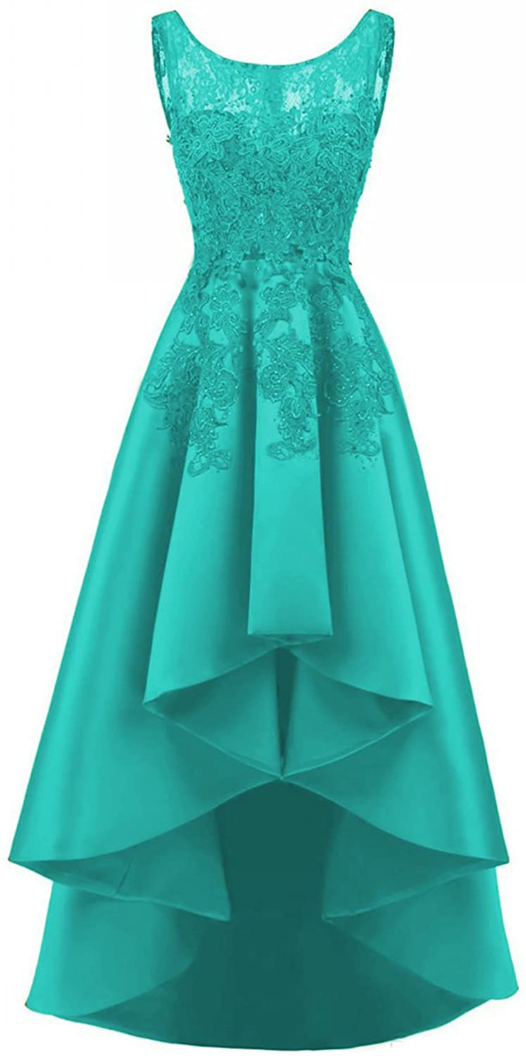 Price:$82.99 Womens Lace Evening Prom Dresses High Low Bridesmaid Homecoming Party Gowns BR12 at Amazon Women’s Clothing store