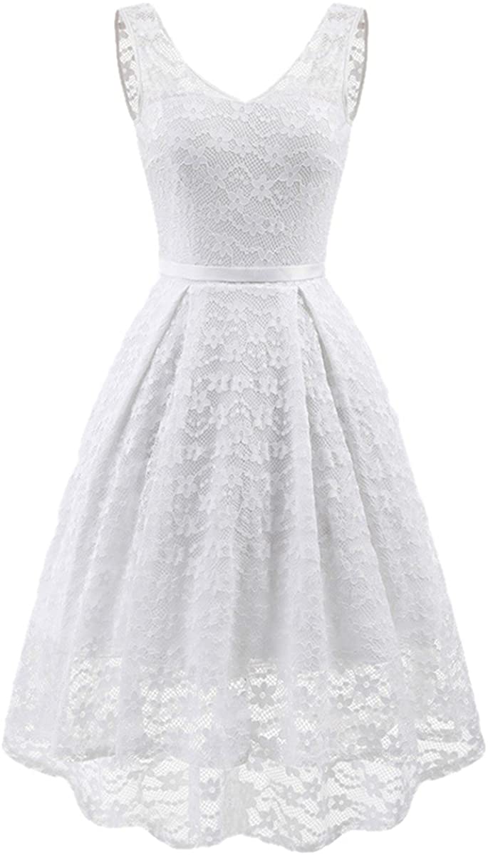 Price:$27.99    Samtree Women's Sleeveless Floral Lace Evening Cocktail Wedding Party Bridesmaid Dress  Clothing