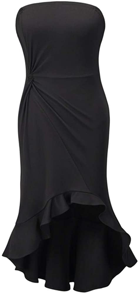 Price:$19.99    Women's Off The Shoulder Short Sleeve/Sleeveless Wrap High Low Club Cocktail Skater Dress (Black, Small)  Clothing